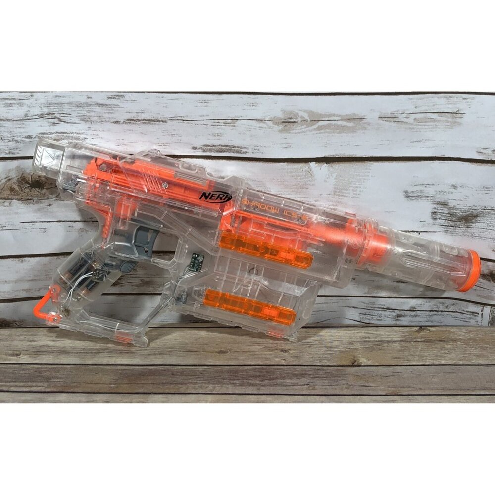 NERF Shadow ICS-6 N-Strike Translucent Blaster Toy Gun Foam Dart Hasbro GLOWS